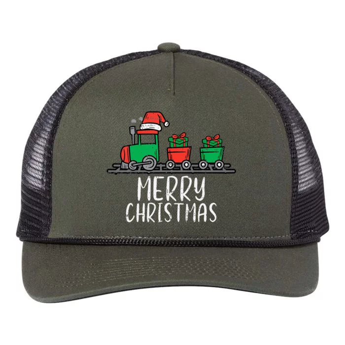 Merry Christmas Train Santa Cute Xmas Retro Rope Trucker Hat Cap