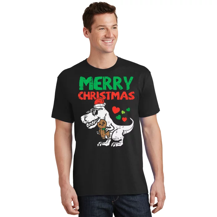 Merry Christmas Trex Dino Pajamas T-Shirt