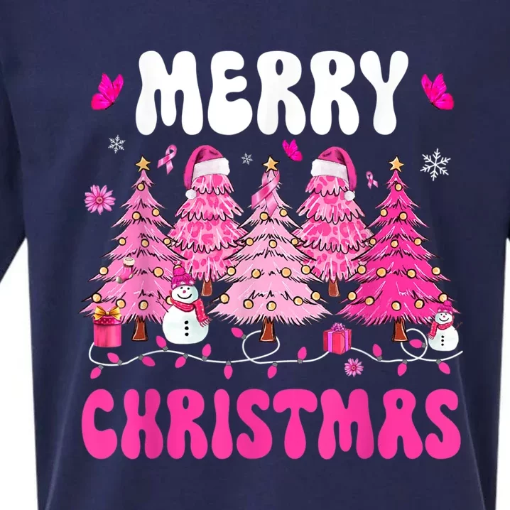 Merry Christmas Trees Pink Leopard Buffalo Plaid Sueded Cloud Jersey T-Shirt