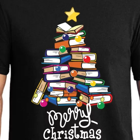 Merry Christmas Tree Love Reading Books Librarian Nerd Pajama Set