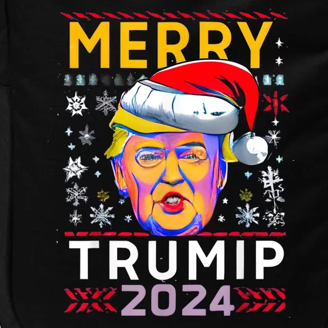 Merry Christmas Trump 2024 Mugshot Ugly Funny Pro Trump Impact Tech Backpack