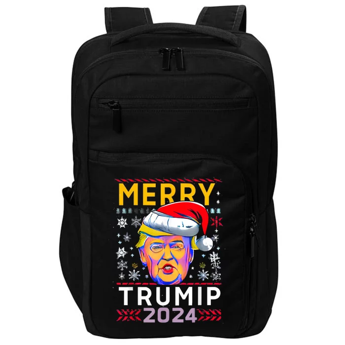 Merry Christmas Trump 2024 Mugshot Ugly Funny Pro Trump Impact Tech Backpack