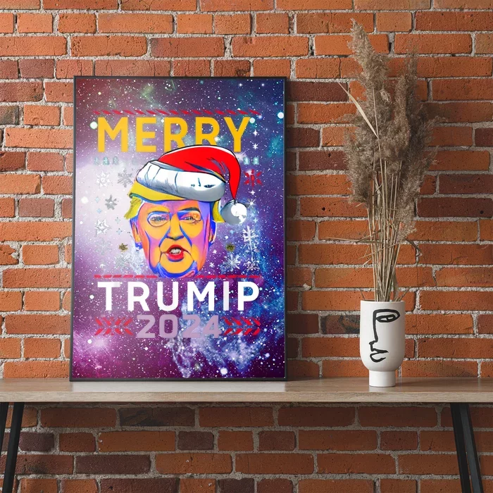 Merry Christmas Trump 2024 Mugshot Ugly Funny Pro Trump Poster