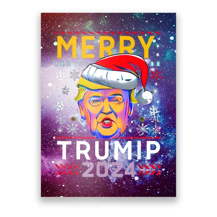 Merry Christmas Trump 2024 Mugshot Ugly Funny Pro Trump Poster