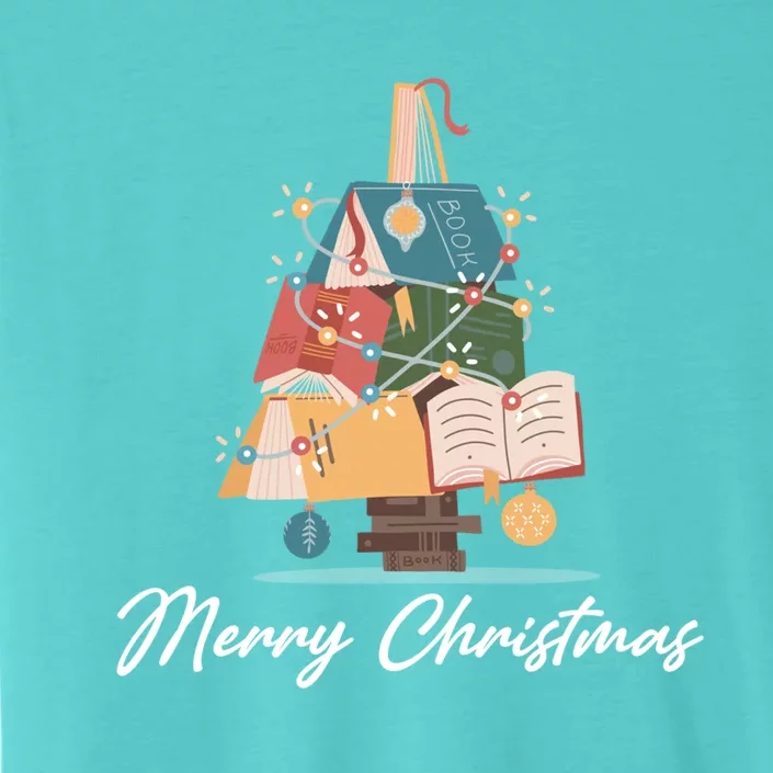 Merry Christmas Tree Of Books Librarian Reading Nerd Meaningful Gift ChromaSoft Performance T-Shirt