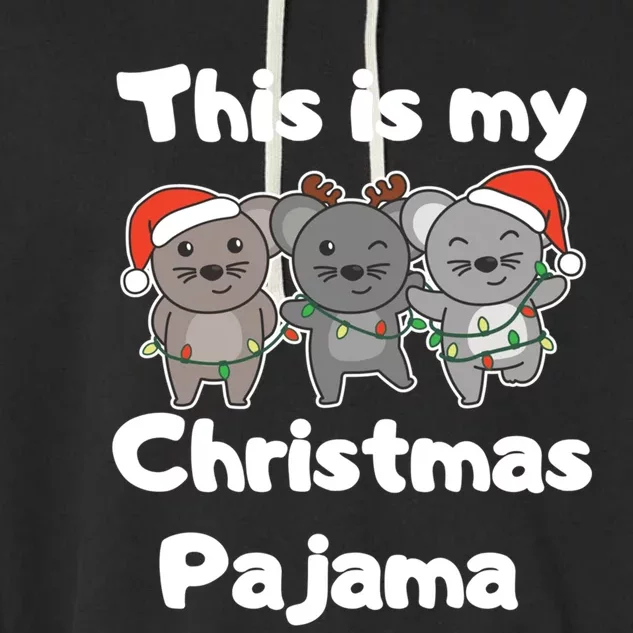 Mouse Christmas This Is My Christmas Pajama Funny Gift Garment-Dyed Fleece Hoodie