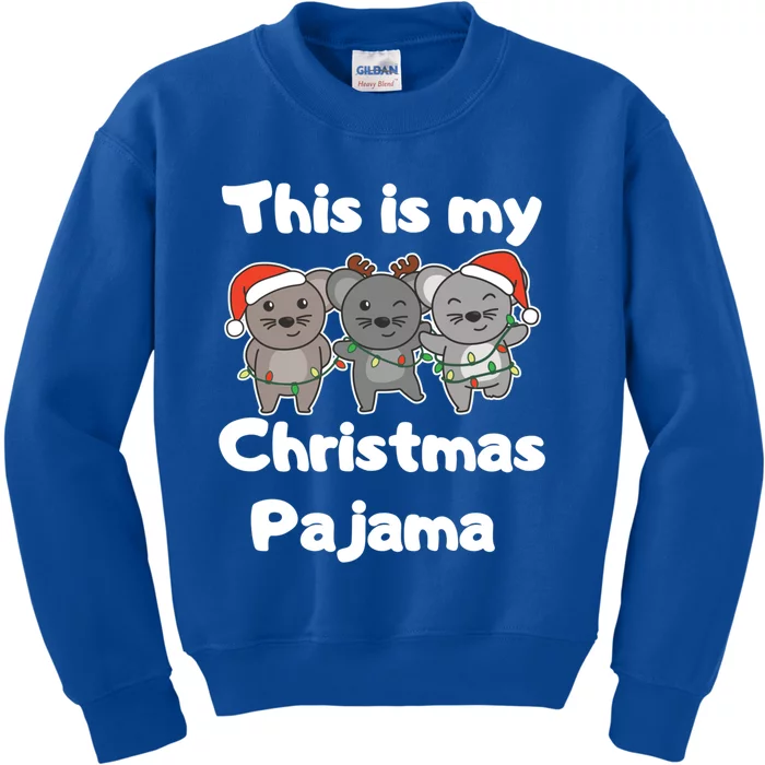 Mouse Christmas This Is My Christmas Pajama Funny Gift Kids Sweatshirt