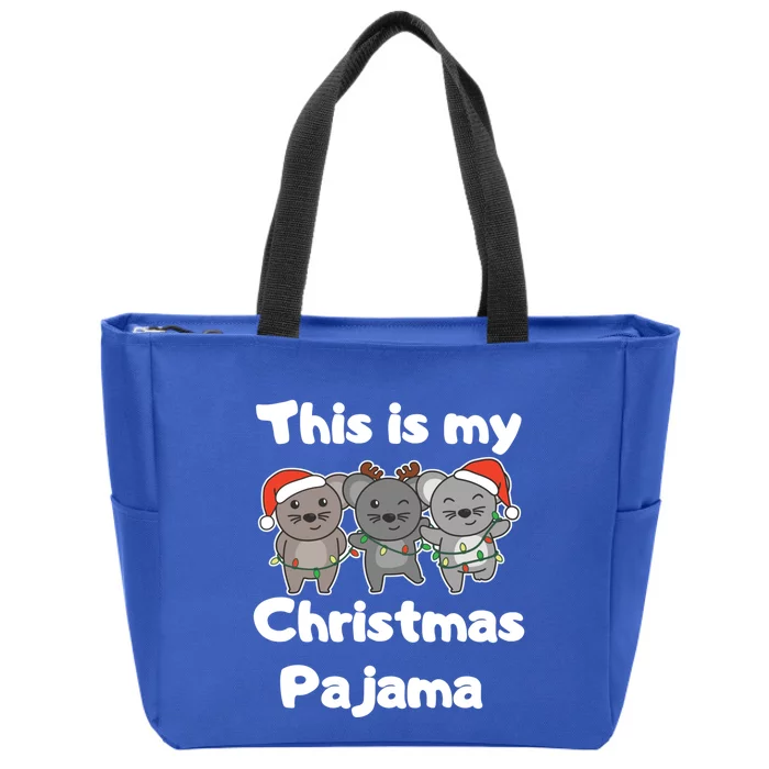 Mouse Christmas This Is My Christmas Pajama Funny Gift Zip Tote Bag