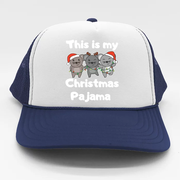 Mouse Christmas This Is My Christmas Pajama Funny Gift Trucker Hat