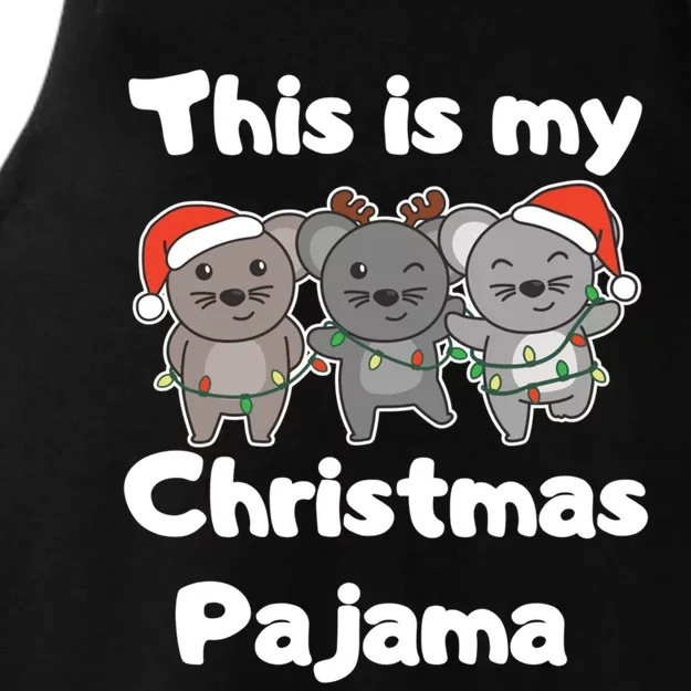 Mouse Christmas This Is My Christmas Pajama Gift Ladies Tri-Blend Wicking Tank