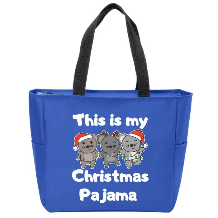 Mouse Christmas This Is My Christmas Pajama Gift Zip Tote Bag