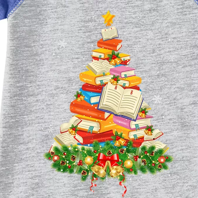 Merry Christmas Tree Reading Books Librarian Xmas Lighting Gift Infant Baby Jersey Bodysuit