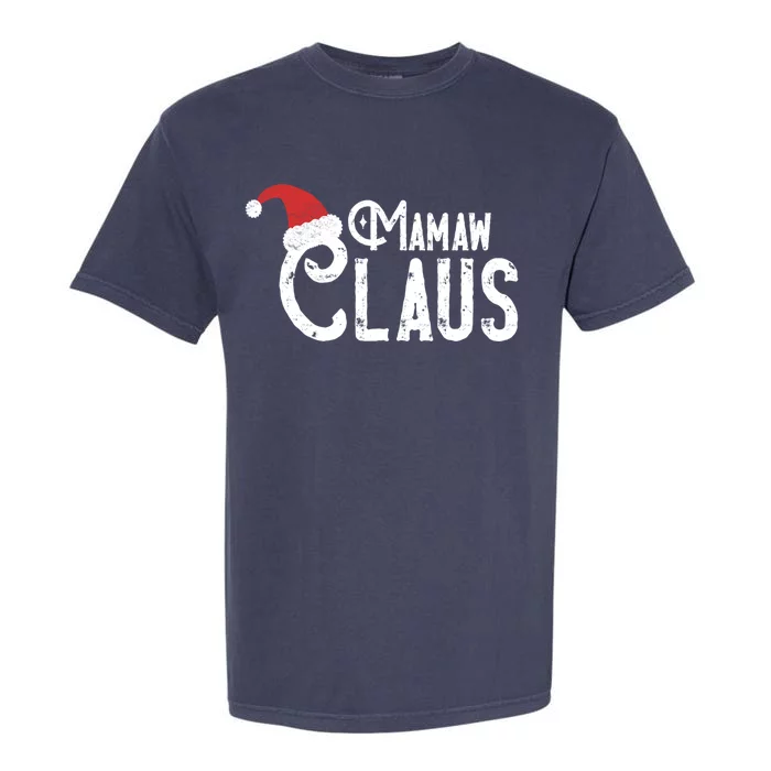 Mamaw Claus Traditional Santa Matching Family Christmas Funny Gift Garment-Dyed Heavyweight T-Shirt