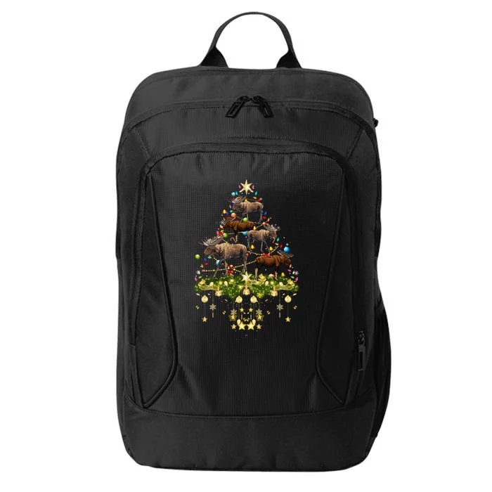 Mooses Christmas Tree Lights Holiday Moose Lover Cute Gift City Backpack