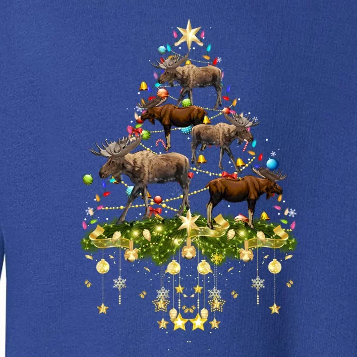 Mooses Christmas Tree Lights Holiday Moose Lover Cute Gift Toddler Sweatshirt