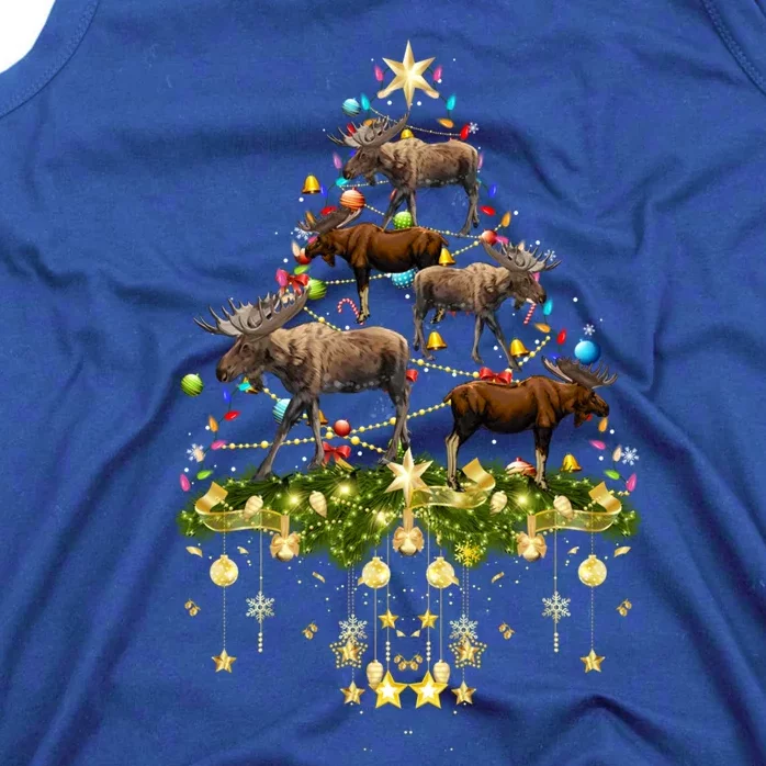 Mooses Christmas Tree Lights Holiday Moose Lover Cute Gift Tank Top