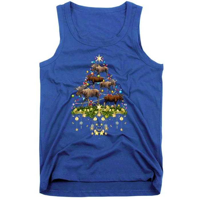 Mooses Christmas Tree Lights Holiday Moose Lover Cute Gift Tank Top