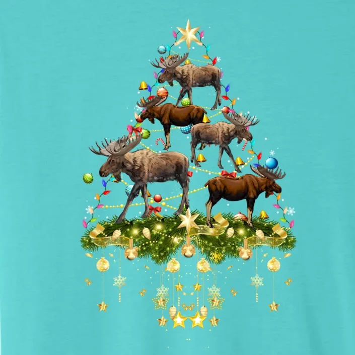 Mooses Christmas Tree Lights Holiday Moose Lover Cute Gift ChromaSoft Performance T-Shirt