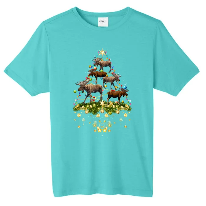 Mooses Christmas Tree Lights Holiday Moose Lover Cute Gift ChromaSoft Performance T-Shirt