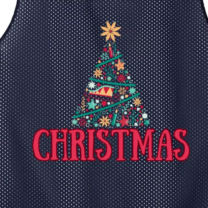 Merry Christmas Tree Christmas Santa Elf Mesh Reversible Basketball Jersey Tank