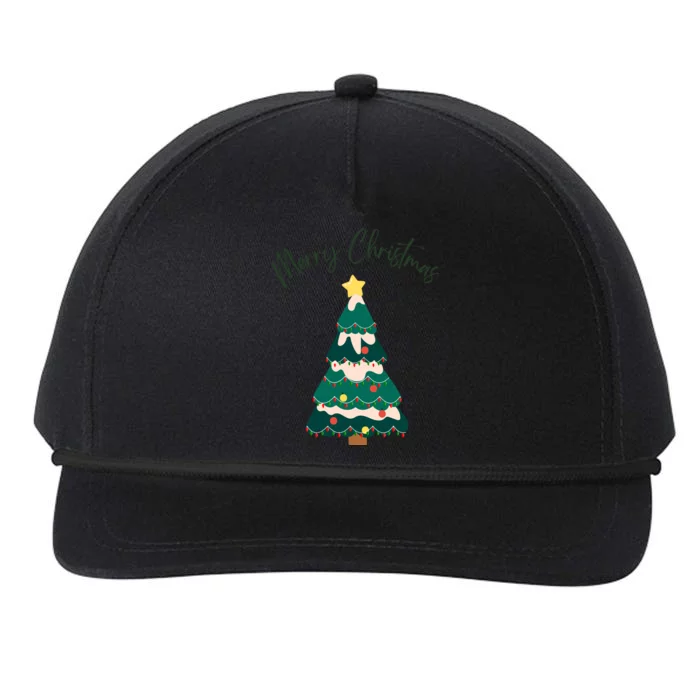 Merry Christmas Tree Christmas Santa Elf Snapback Five-Panel Rope Hat