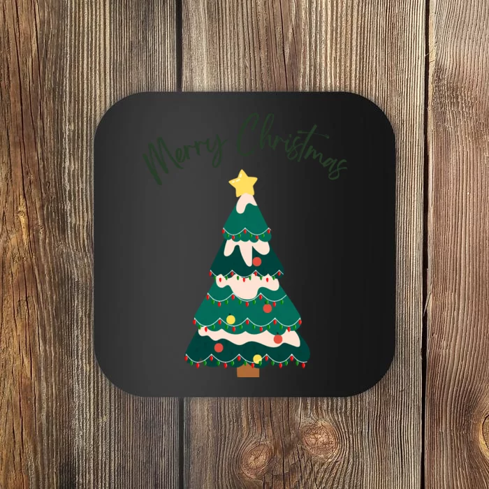 Merry Christmas Tree Christmas Santa Elf Coaster