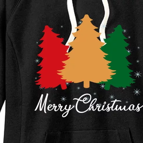 Merry Christmas Tree Family Xmas Holidays Gift Women's Fleece Hoodie