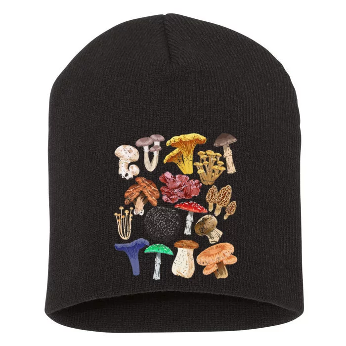 Mushroom Classification Types Mycology for Shroom Hunter Short Acrylic Beanie