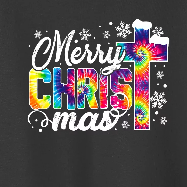 Merry Christmas Tie Dye Plaid Christmas Eve Santa Funny Toddler T-Shirt