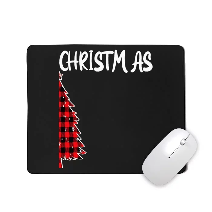 Merry Christmas Tree Buffalo Plaid Xmas Couples Matching Mousepad