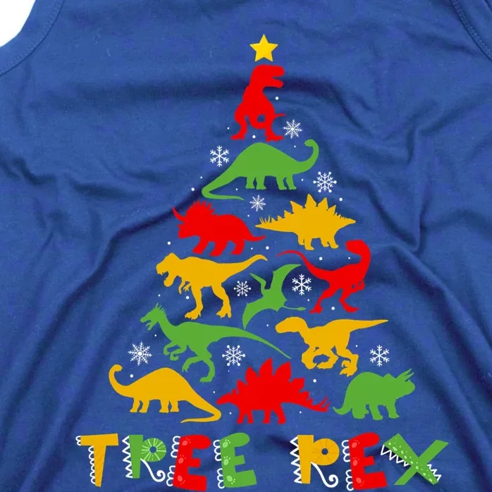 Merry Christmas Tree Rex Dinosaur Snowing Xmas Day Funny Gift Cool Gift Tank Top