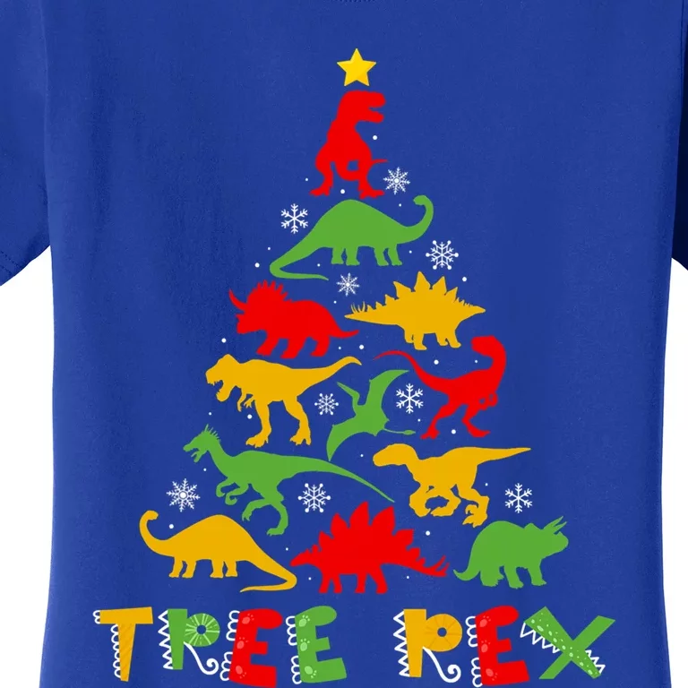 Merry Christmas Tree Rex Dinosaur Snowing Xmas Day Funny Gift Cool Gift Women's T-Shirt