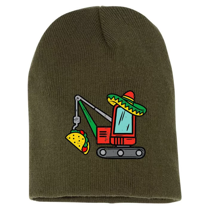 Mexican Crane Tacos Cinco De Mayo Fiesta Short Acrylic Beanie