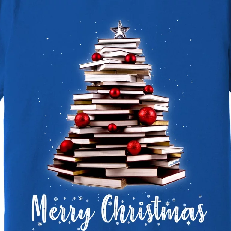 Merry Christmas Tree Love Reading Books Librarian Nerd Cool Gift Premium T-Shirt