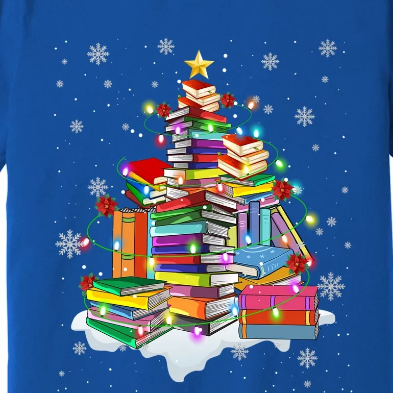 Merry Christmas Tree Reading Books Lover Librarian Nerd Gift Premium T-Shirt