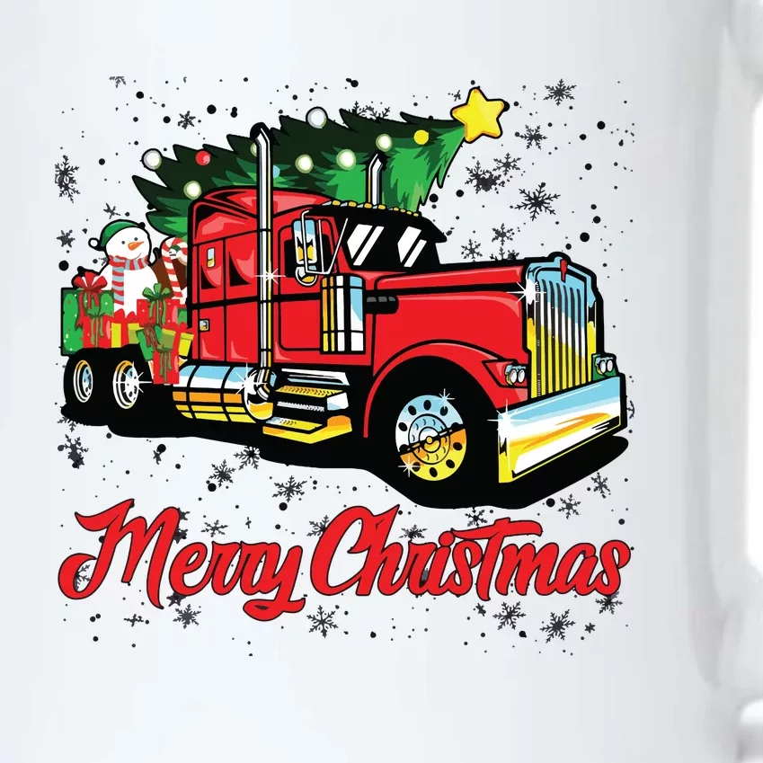 Merry Christmas Truck Driver Xmas Party Trucker Black Color Changing Mug