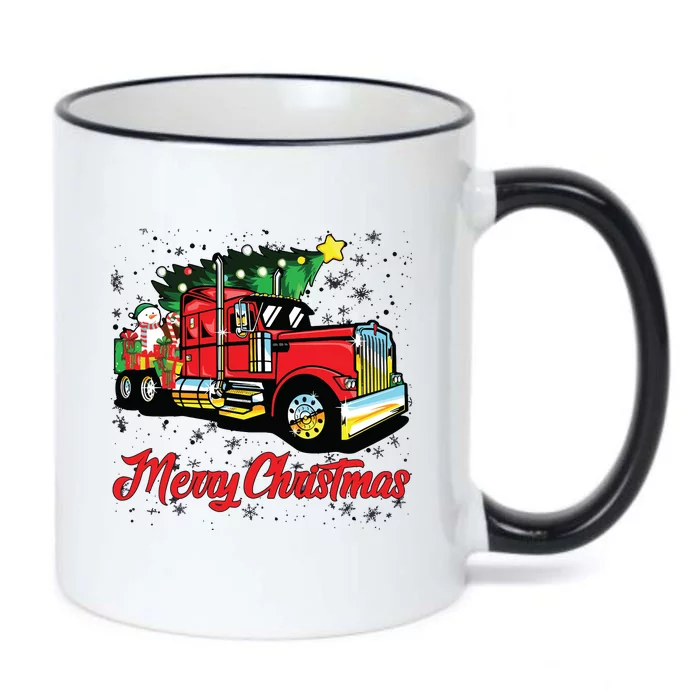 Merry Christmas Truck Driver Xmas Party Trucker Black Color Changing Mug