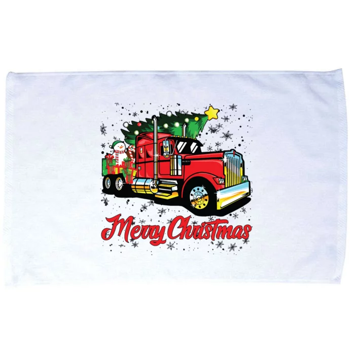 Merry Christmas Truck Driver Xmas Party Trucker Microfiber Hand Towel