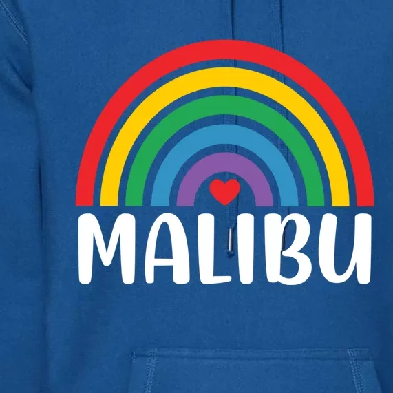 Malibu California Travel I Love Malibu Usa Gift Premium Hoodie