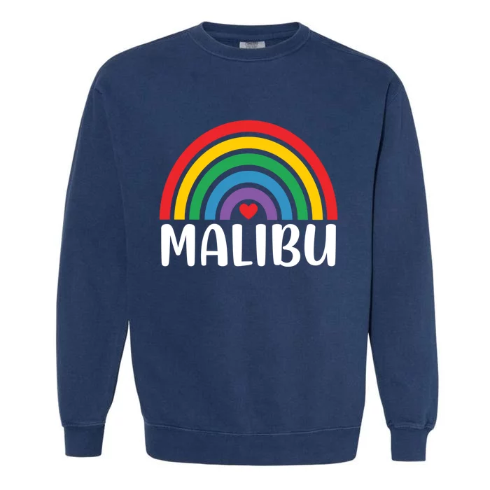 Malibu California Travel I Love Malibu Usa Gift Garment-Dyed Sweatshirt