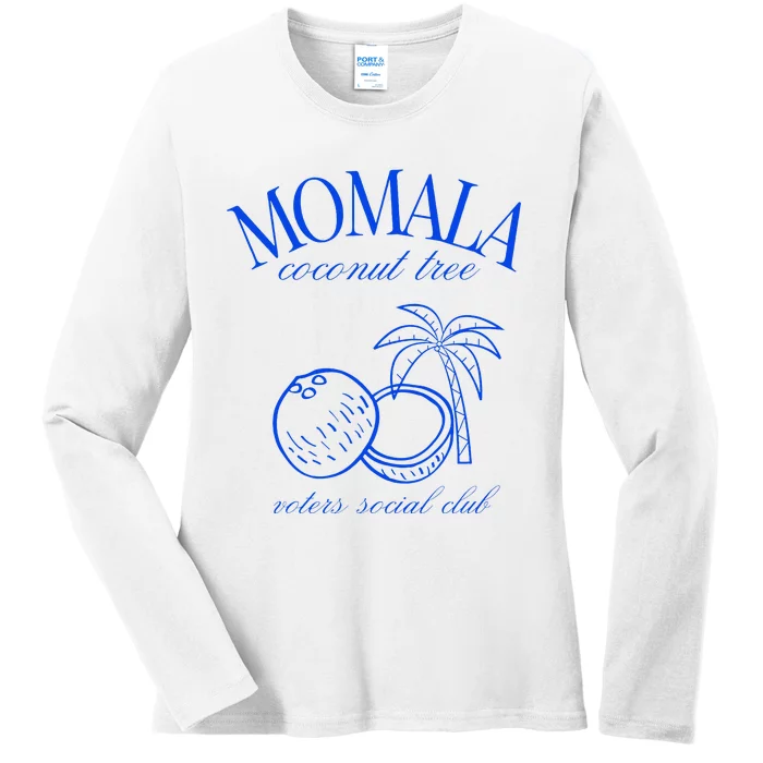 Momala Coconut Tree Voters Social Club Ladies Long Sleeve Shirt