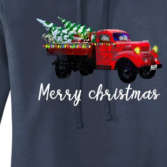 Merry Christmas Truck Women's Pullover Hoodie