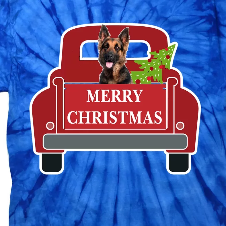 Merry Christmas Truck Dog Ger Shepherd Gift Tie-Dye T-Shirt