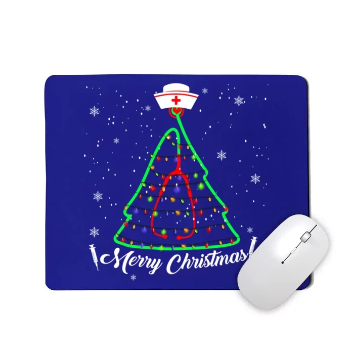 Merry Christmas Tree Stethoscope Nurse Christmas Pjs Gift Mousepad