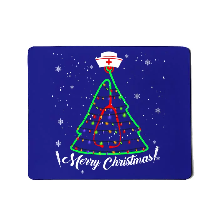 Merry Christmas Tree Stethoscope Nurse Christmas Pjs Gift Mousepad