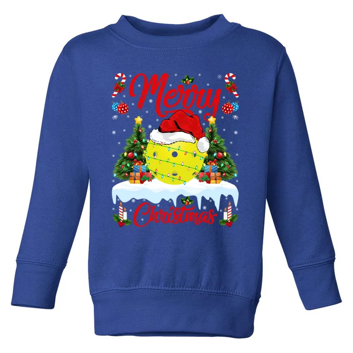 Merry Christmas Tree Pickleball Ugly Sweater Pickleball Xmas Gift Toddler Sweatshirt