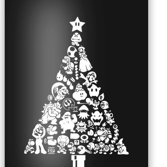 Mario Christmas Tree Poster
