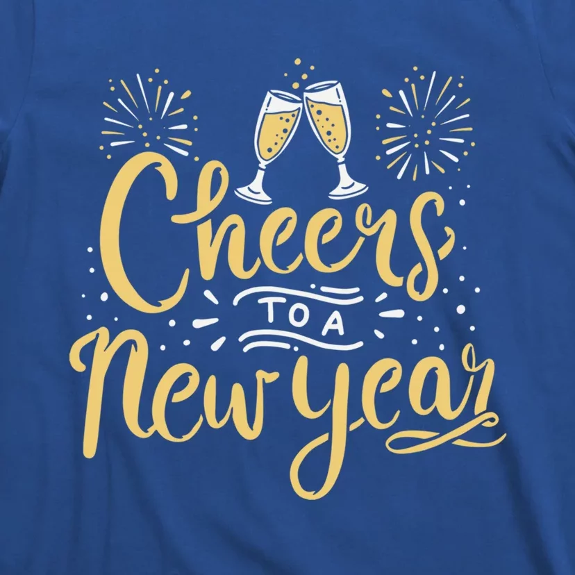 M156 Cheer To A New Year Funny Happy New Year Wine Party Gift T-Shirt