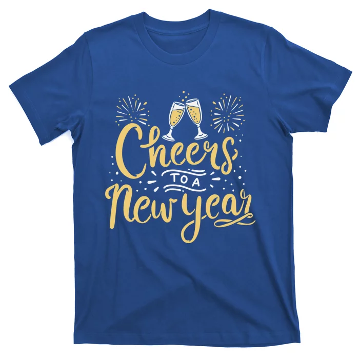 M156 Cheer To A New Year Funny Happy New Year Wine Party Gift T-Shirt