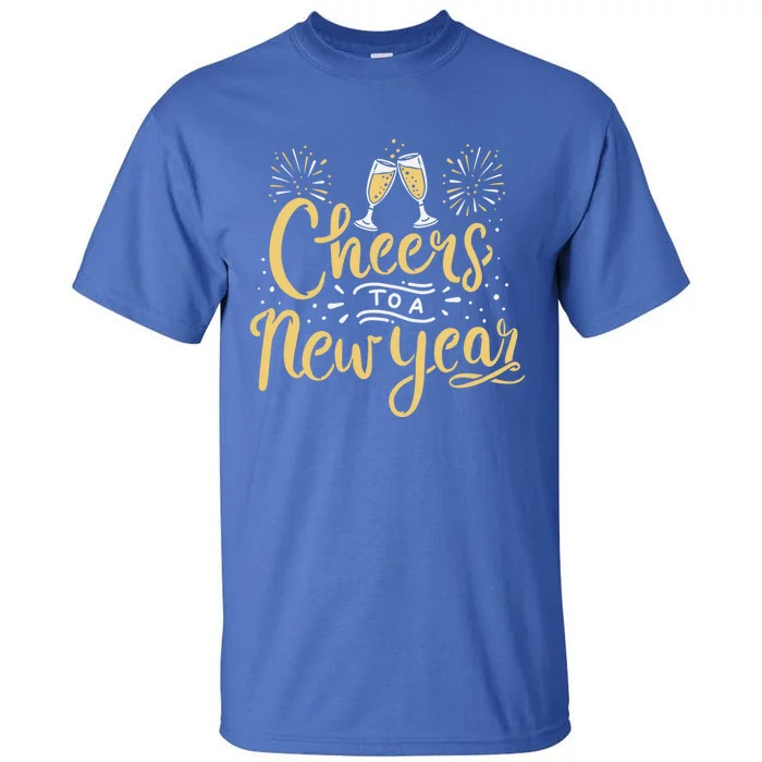 M156 Cheer To A New Year Funny Happy New Year Wine Party Gift Tall T-Shirt